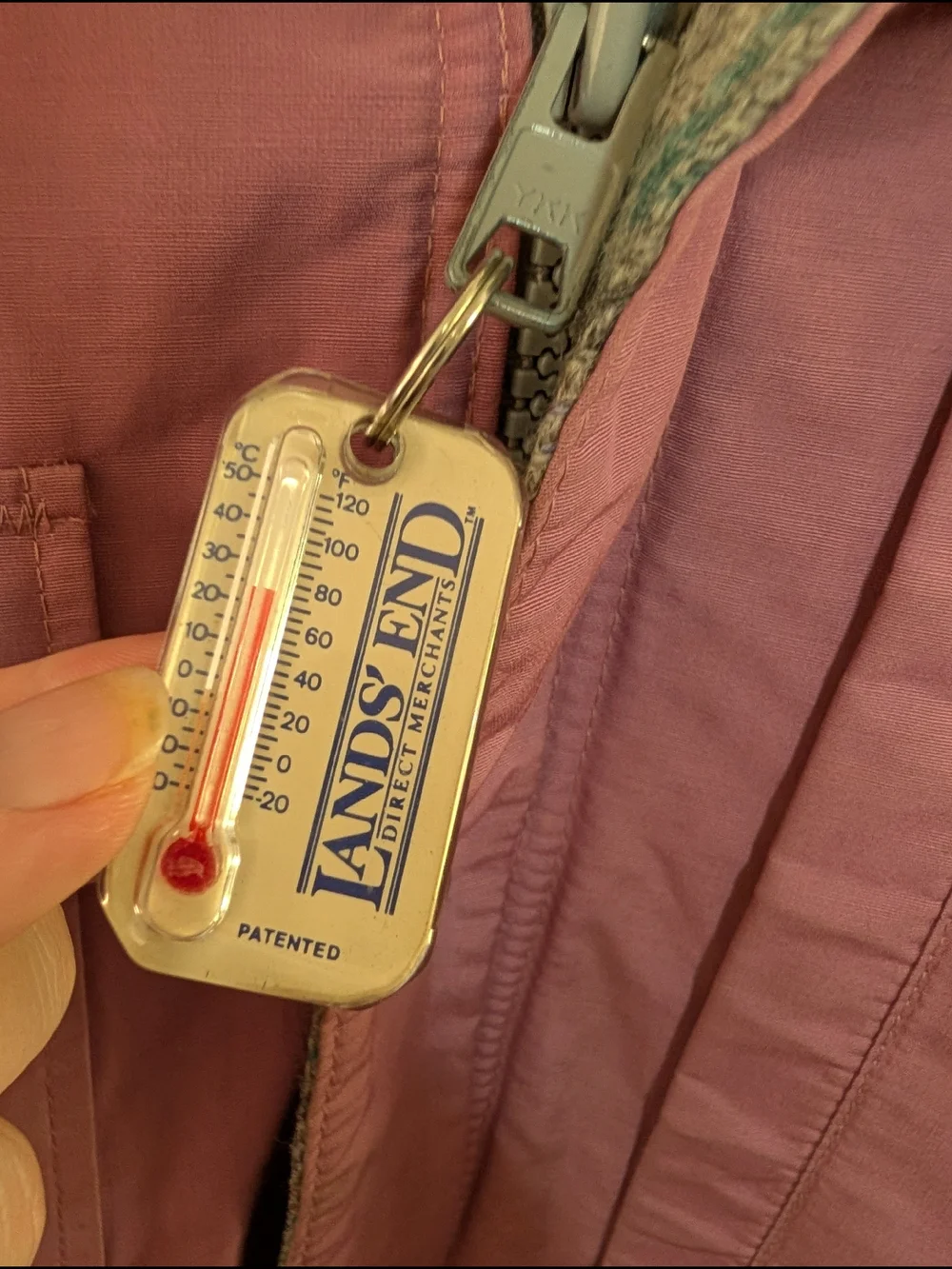 Vintage Lands' End Parka Mauve Pink Plaid Wool Lined Hooded Jacket M